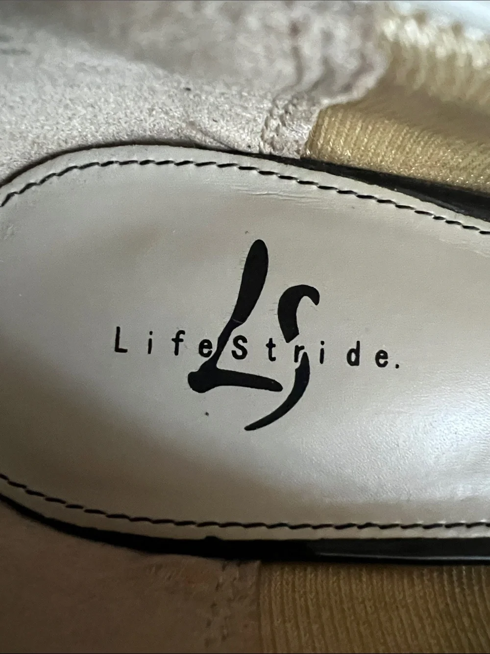 Life Stride White and Black Peep-Toe Heels with Strap Detail - 9.5